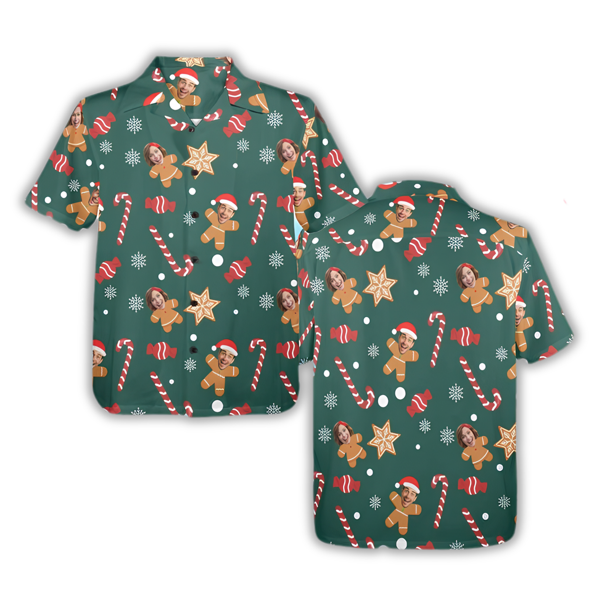 Custom Photo Christmas Tropical Hawaiian Shirt For Men Women, Custom Funny Faces Christmas Hawaiian Shirt HE0880
