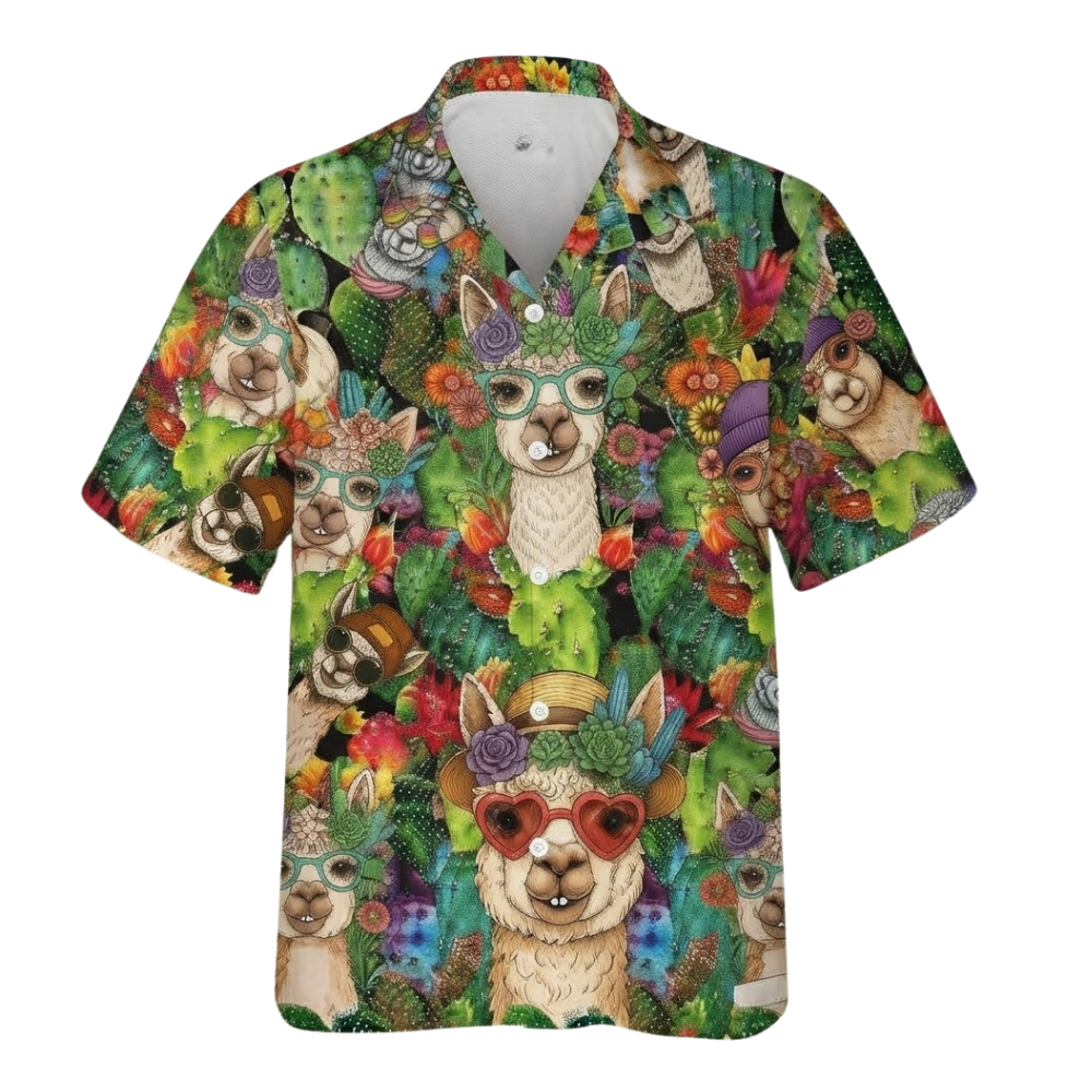 Alpaca Tropical Hawaiian Shirt Women And Men, Alpaca Hawaiian Shirts HE0527