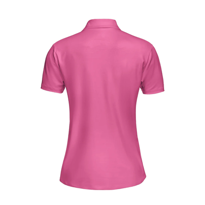 Skull Pink Bowling Polo Shirt For Women, Skull Bowling Shirt For Women BZ1077