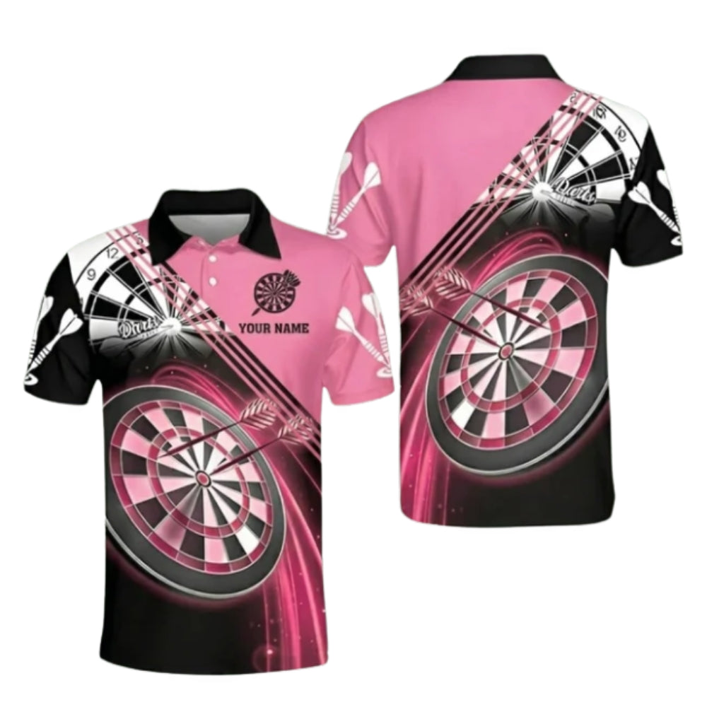 Custom Red Lightning Dart Men's Polo Shirts For Team, Custom Darts Shirts DZ0012