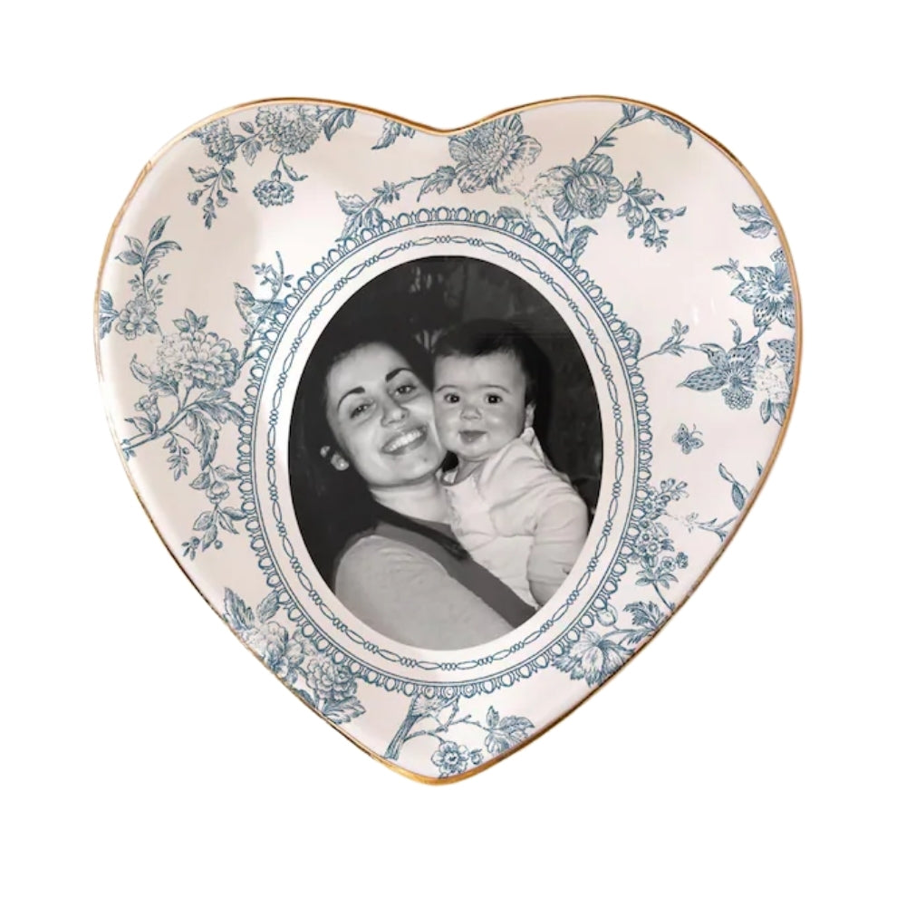 Custom Photo Toile De Jouy Mother of the Bride Ring Dish, Personalized Mother of the Bride Wedding Day Jewelry Dish From Daughter WD0246