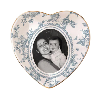 Custom Photo Toile De Jouy Mother of the Bride Ring Dish, Personalized Mother of the Bride Wedding Day Jewelry Dish From Daughter WD0246