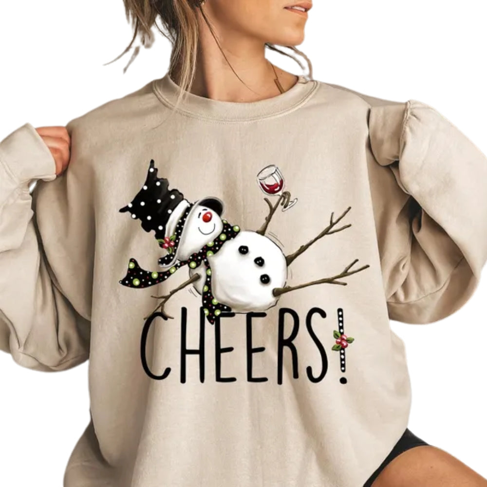 Snowman Wine Christmas Sweatshirt, Funny Christmas Sweatshirt 2D0636