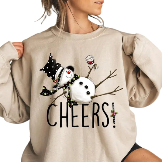 Snowman Wine Christmas Sweatshirt, Funny Christmas Sweatshirt 2D0636