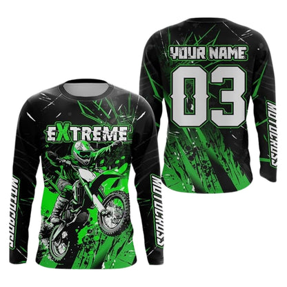Custom Biker Blue Motocross Jersey For Men Long Sleeve, Custom Racing Dirt Bike Jersey ME0068