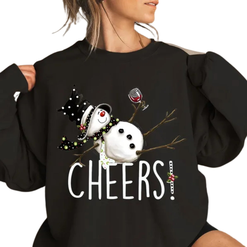 Snowman Wine Christmas Sweatshirt, Funny Christmas Sweatshirt 2D0636