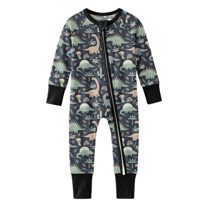 Dinosaur Forest Baby Convertible Zippy Romper, Dinosaur Baby Romper Convertible BB0833