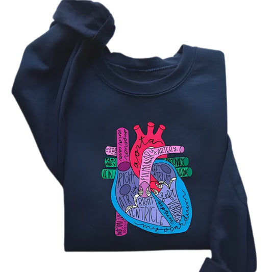Cardiologist Anatomical Heart Sweatshirt, Medical Sweatshirt 2D0399