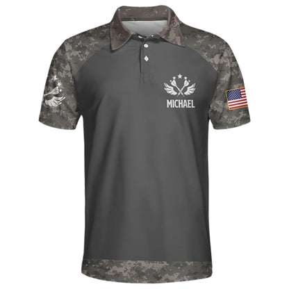 Custom Camo USA Flag Darts Polo Shirt For Mens, Custom Camouflage Darts Shirts Team DE0071