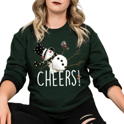 Snowman Wine Christmas Sweatshirt, Funny Christmas Sweatshirt 2D0636