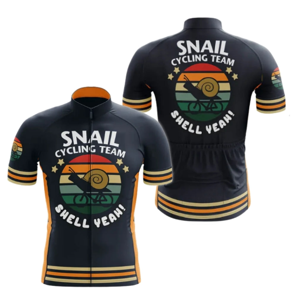 Snail Cycling Team Shell Yeah Short Sleeve Cycling Jersey For Mens, Funny Team Cycling Jerseys CZ0093
