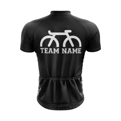Custom Black White Team Cycling Jersey Short Sleeve For Men, Custom Cycling Jerseys CG0498