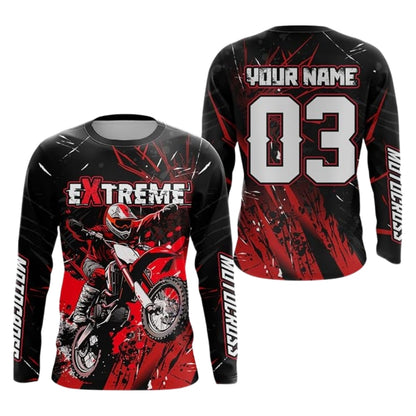 Custom Biker Blue Motocross Jersey For Men Long Sleeve, Custom Racing Dirt Bike Jersey ME0068