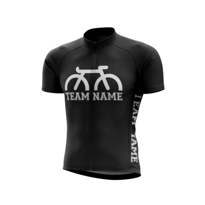 Custom Black White Team Cycling Jersey Short Sleeve For Men, Custom Cycling Jerseys CG0498