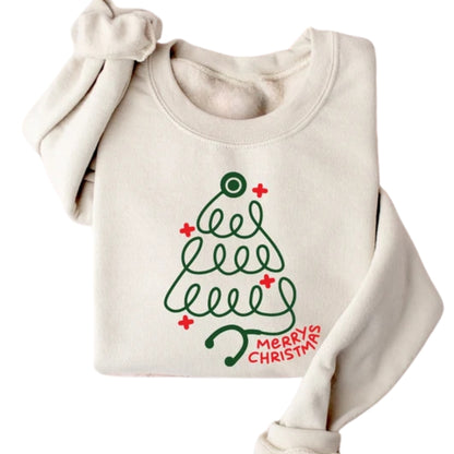 Merry Christmas Stethoscope Tree Sweatshirt, Nurse Christmas Sweatshirt 2D0637