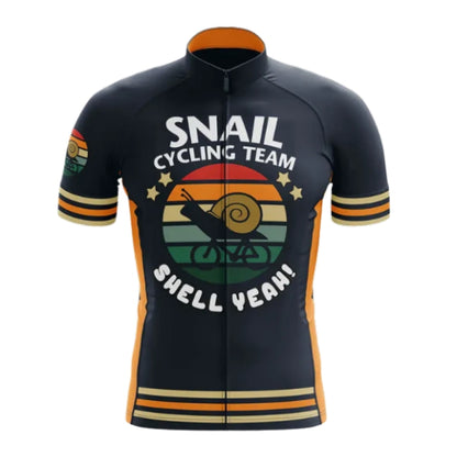 Snail Cycling Team Shell Yeah Short Sleeve Cycling Jersey For Mens, Funny Team Cycling Jerseys CZ0093