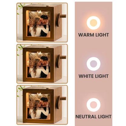 Custom Wedding Photo Flipbook Animation Box, Custom Wooden Photo Book with Light For Couple Wedding Anniversary WD0046