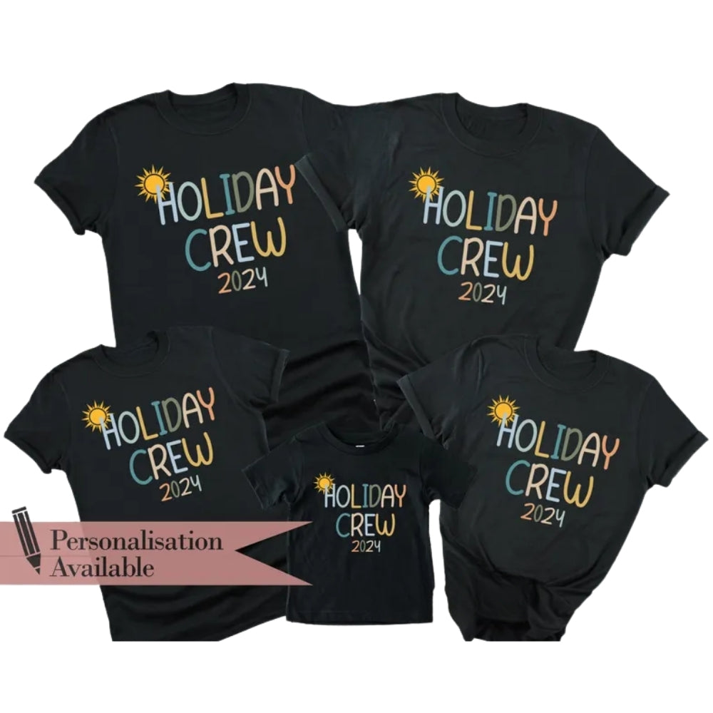 Holiday Crew Custom Matching Family T Shirts, Personalized Matching Family Holiday Shirts ET0301
