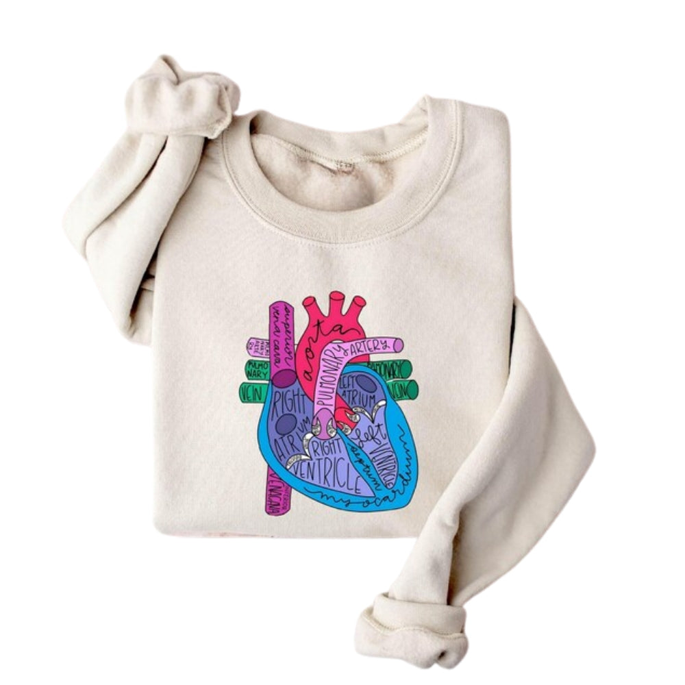 Cardiologist Anatomical Heart Sweatshirt, Medical Sweatshirt 2D0399