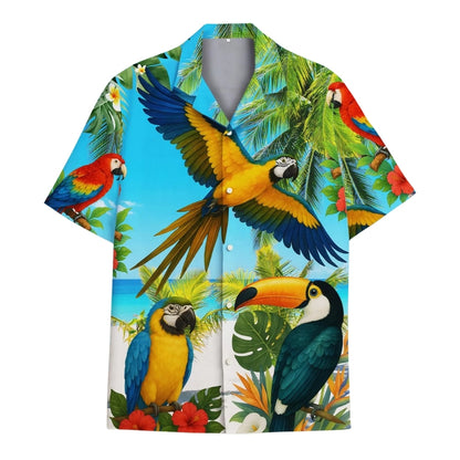 Tropical Parrot Hawaiian Shirt For Men Women, Parrot Hawaiian Shirts HE0072