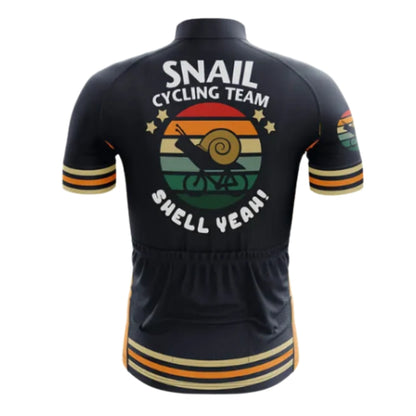 Snail Cycling Team Shell Yeah Short Sleeve Cycling Jersey For Mens, Funny Team Cycling Jerseys CZ0093
