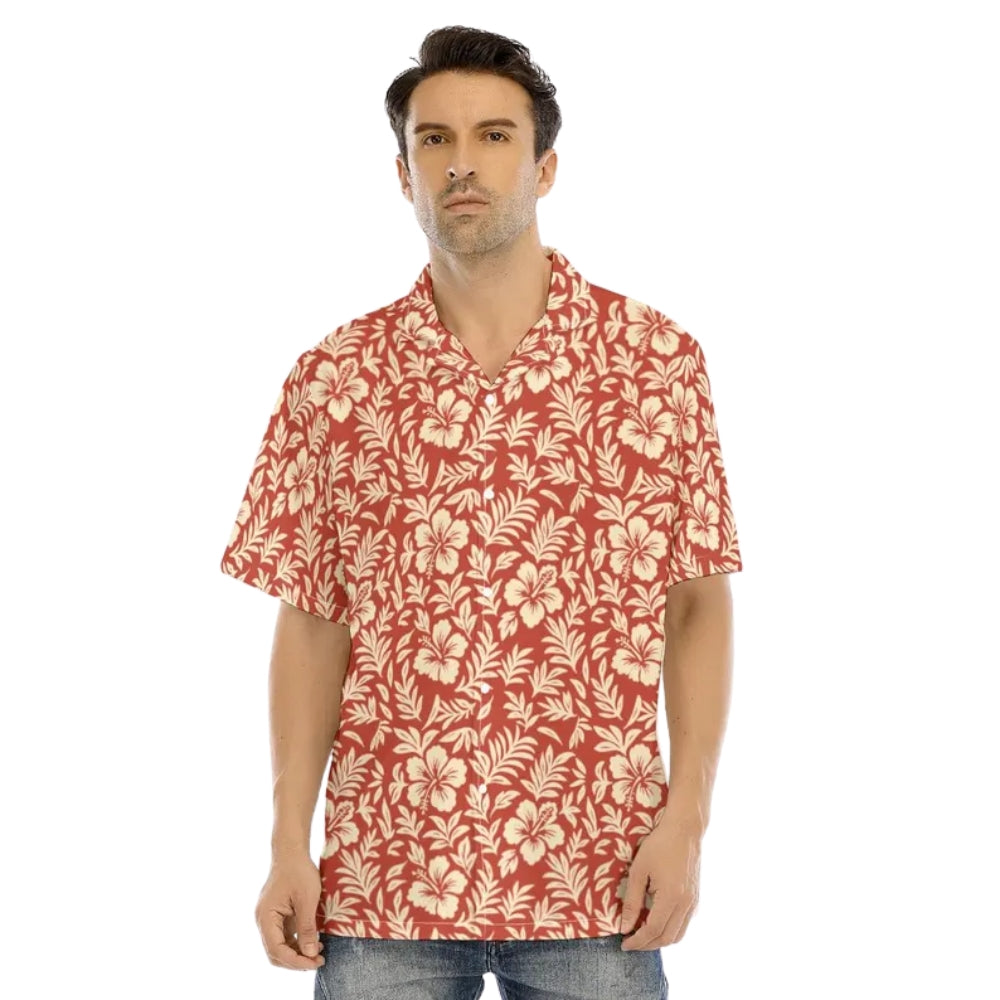 Matching Red Hibiscus Family Hawaiian Shirts, Floral Tropical Hawaiian Family Shirts For Beach Vacation ET0543