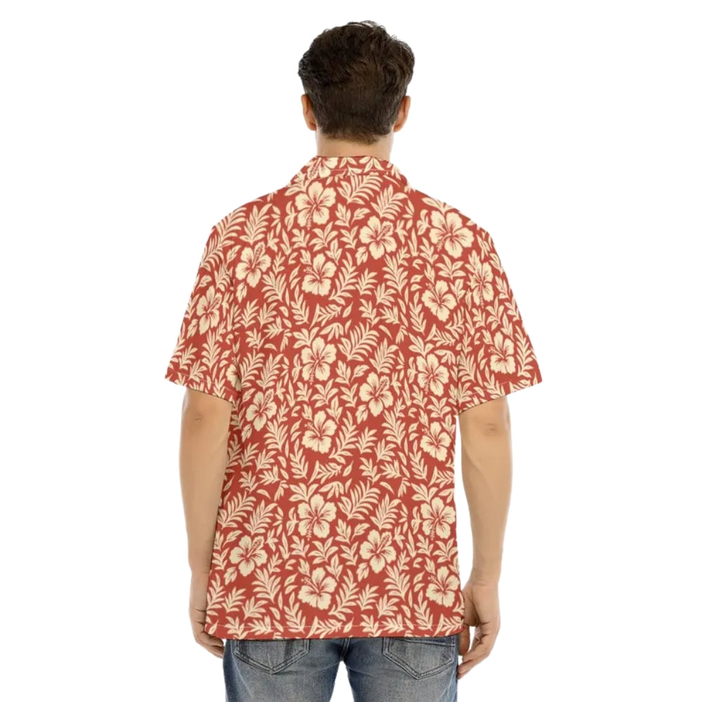 Matching Red Hibiscus Family Hawaiian Shirts, Floral Tropical Hawaiian Family Shirts For Beach Vacation ET0543