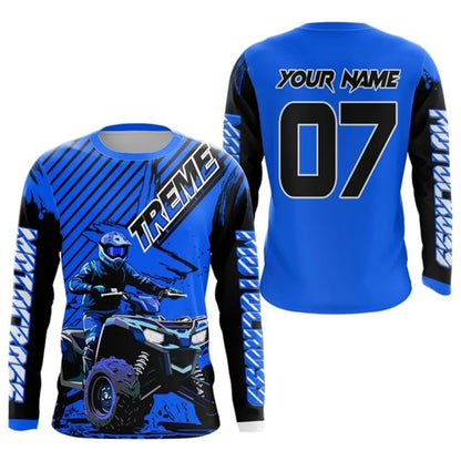 Personalized ATV Biker Men's Red Motocross Jersey Long Sleeve, Custom ATV Dirt Bike Jersey ME0067