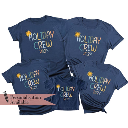Holiday Crew Custom Matching Family T Shirts, Personalized Matching Family Holiday Shirts ET0301
