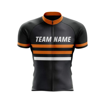 Black And Orange Custom Team Cycling Short Sleeve Men Jersey, Custom Cycling Jerseys CG0499