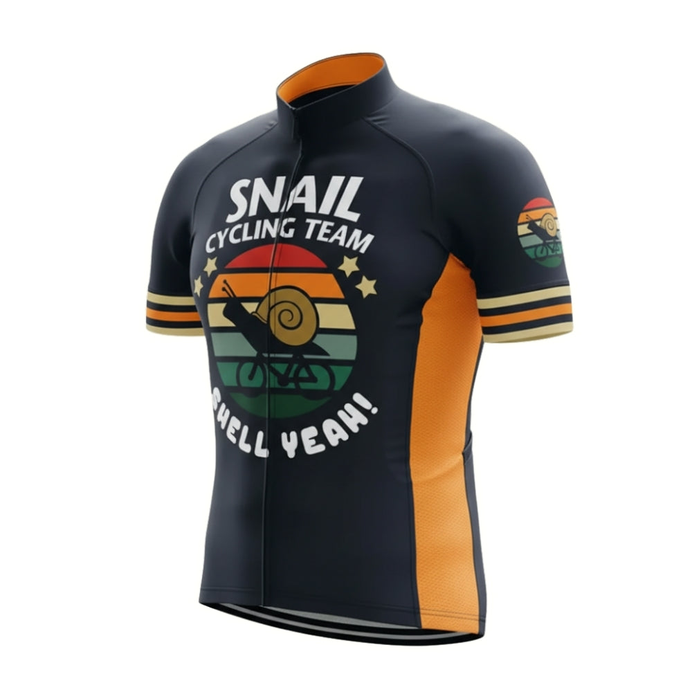 Snail Cycling Team Shell Yeah Short Sleeve Cycling Jersey For Mens, Funny Team Cycling Jerseys CZ0093