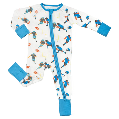 Football Player Baby Convertible Zippy Romper, Football Convertible Baby Romper BB0433