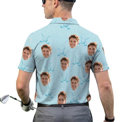 Custom Face Matching Men And Women Golf Polo Shirts, Custom Photo Golf Shirt For Couples GE0333