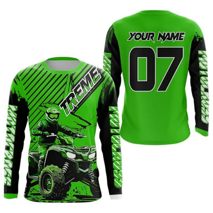 Personalized ATV Biker Men's Red Motocross Jersey Long Sleeve, Custom ATV Dirt Bike Jersey ME0067