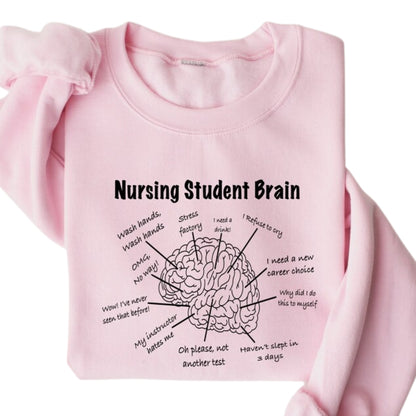Nursing Student Brain Sweatshirt, Nurse Life Sweatshirt 2D0401
