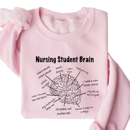 Nursing Student Brain Sweatshirt, Nurse Life Sweatshirt 2D0401