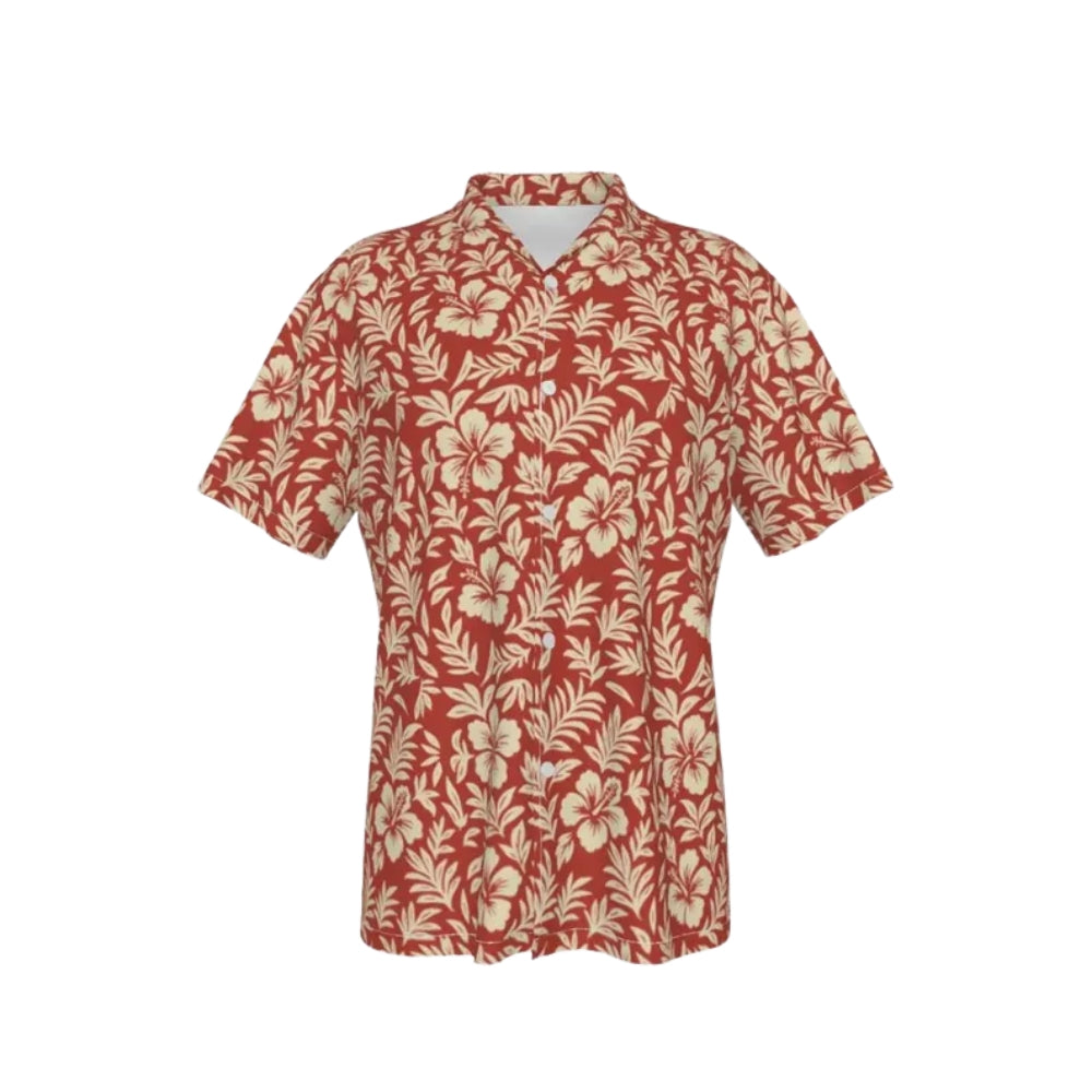 Matching Red Hibiscus Family Hawaiian Shirts, Floral Tropical Hawaiian Family Shirts For Beach Vacation ET0543