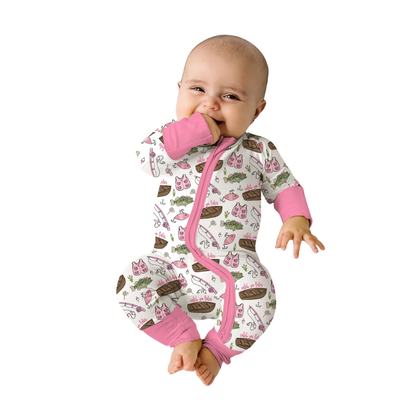 Catch Ya Later Fishing Baby Convertible Zippy Romper, Fishing Lover Convertible Romper Baby BB0834