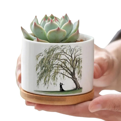 Like The Willow Custom 9th Wedding Anniversary Flower Pot, Custom 9 Years Anniversary Pot WD0340