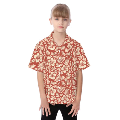 Matching Red Hibiscus Family Hawaiian Shirts, Floral Tropical Hawaiian Family Shirts For Beach Vacation ET0543