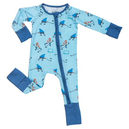 Hockey Player Baby Zipper Romper Convertible, Hockey Convertible Romper For Baby BB0434