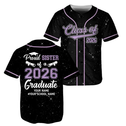 Personalized Proud Graduation Matching Family Baseball Jersey, Custom Matching Family Graduation Baseball Jerseys ET0720