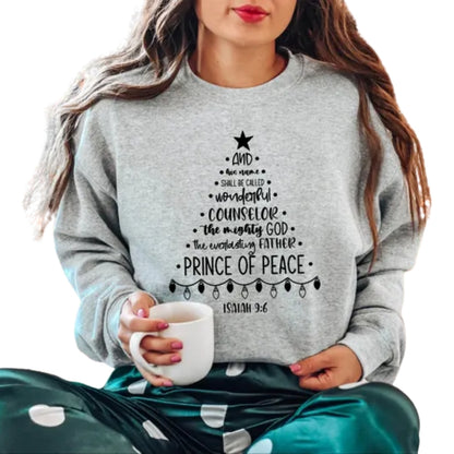 Christmas Bible Verse Christian Sweatshirt, Faith Cross Sweatshirt 2D0295