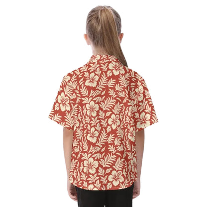 Matching Red Hibiscus Family Hawaiian Shirts, Floral Tropical Hawaiian Family Shirts For Beach Vacation ET0543