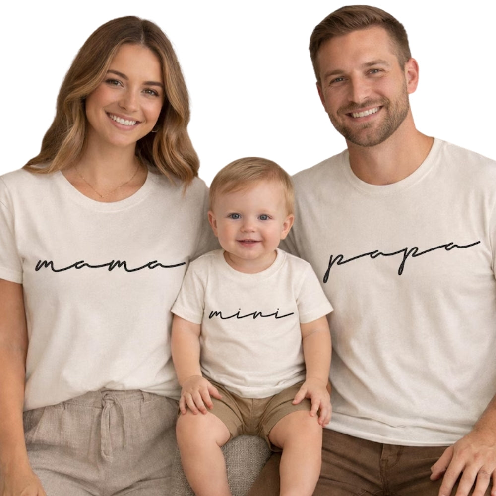 Custom Matching Family Papa Mama Mini T Shirts, Custom Matching Shirts For Family ET0156