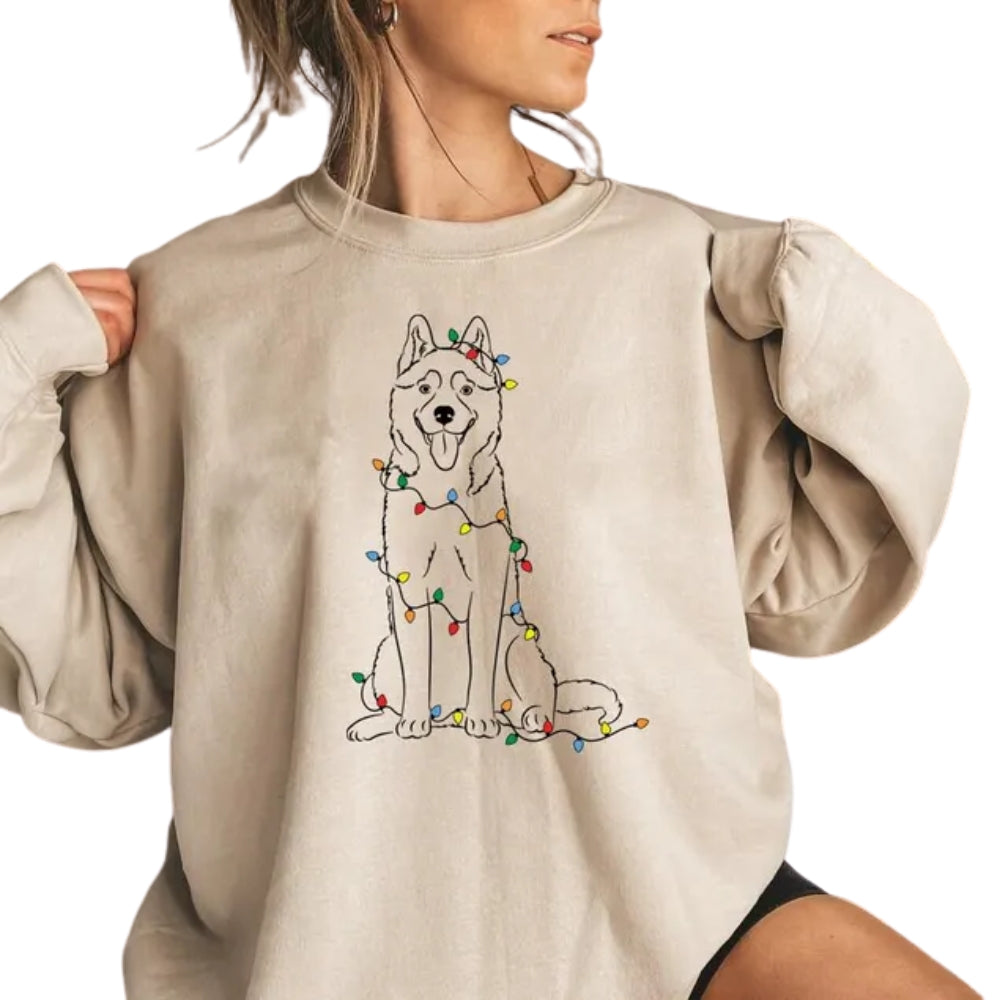 Husky Christmas Sweatshirt Womens, Dog Lover Christmas Sweatshirt 2D0638
