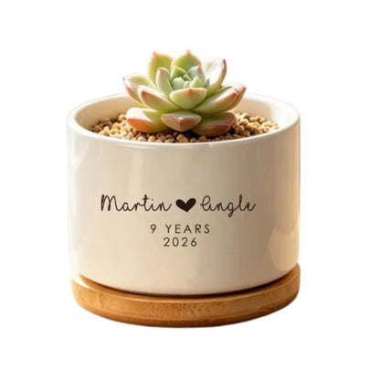 Custom 9 Years Anniversary Plant Pot, Custom 9th Wedding Anniversary Flower Pot WD0341