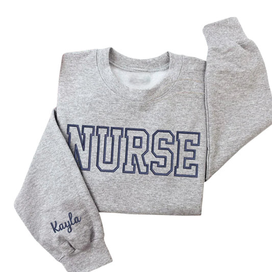 Custom Embroidered Nurse Sweatshirt, Custom Nurse Sweatshirt 2D0402