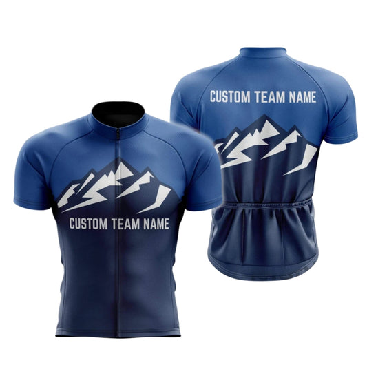 Custom Navy Blue Cycling Team Short Sleeve Jersey, Custom Team Cycling Jerseys CG0500