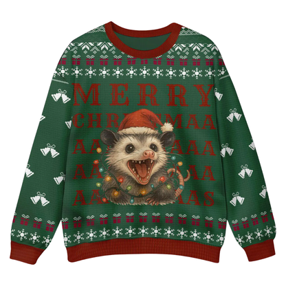 Overstimulated But Festive Possum Ugly Christmas Sweater, Funny Christmas Sweatshirt For Possum Lover 2D1227